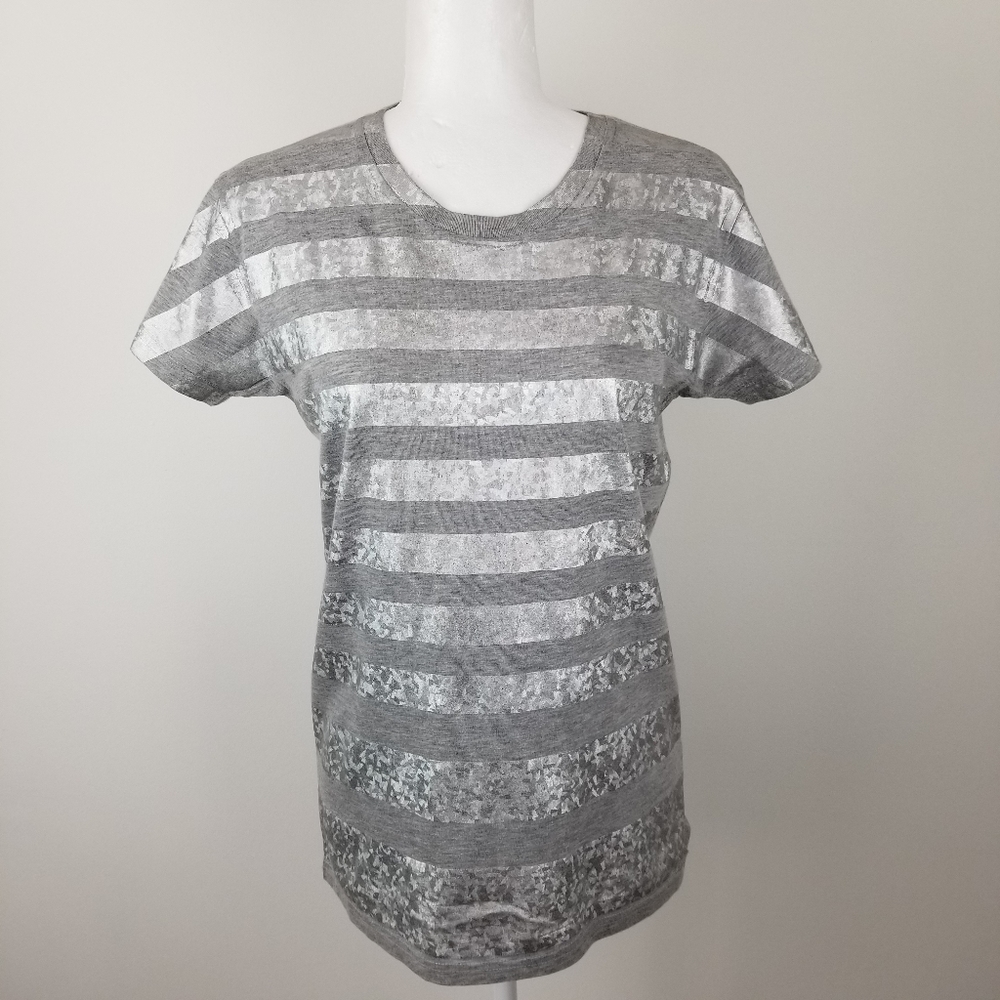 Asos Gray With Metallic Stripes Shirt